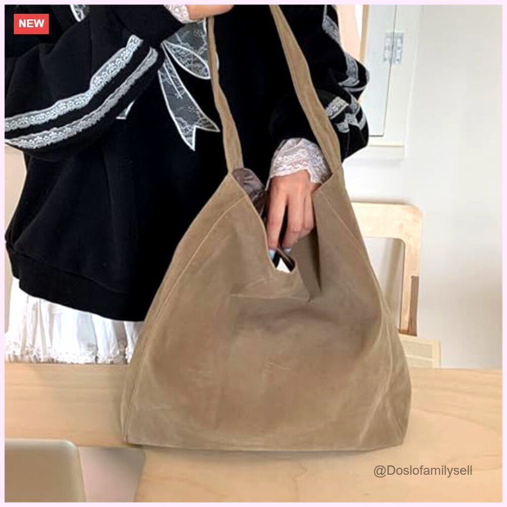 Large Capacity Slouchy Hobo Bag Retro Soft Leather Tote Shoulder Handbag - Picture 3 of 7